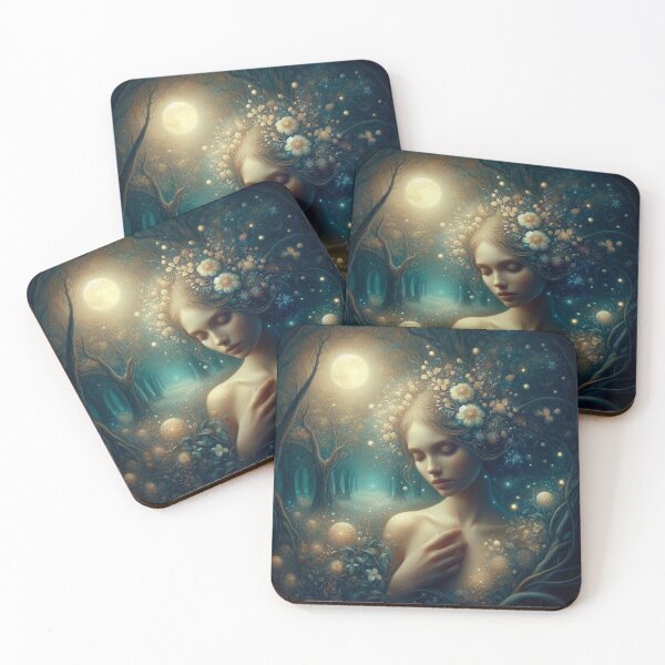 Item preview, Mystical Forest Goddess | Ethereal Moonlit Nature Spirit Art designed and sold by Nicole-Cherie.