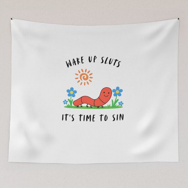 Item preview, Wake Up Sluts It's Time To Sin. funny animal shirt meme graphic tee sarcastic designed and sold by Black & Aura .