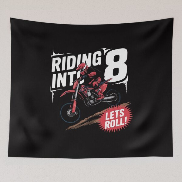 Item preview, 8th Birthday Motor Cross, Dirt Bike, Birthday Riding Into 8 designed and sold by demarioTTS.