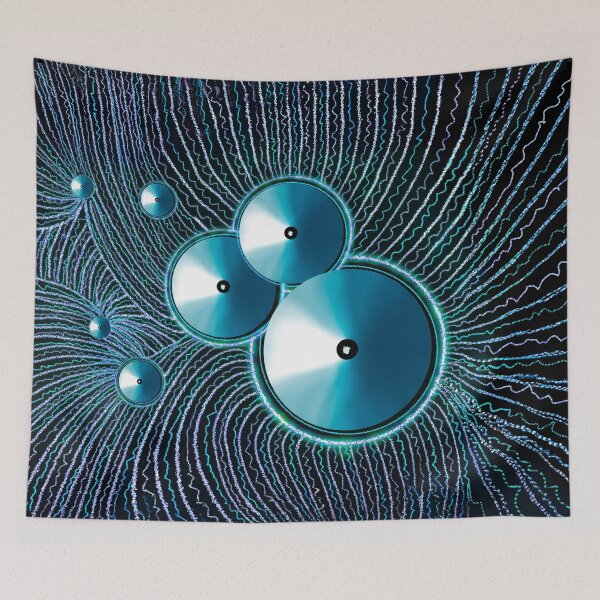 Item preview, Sequintessential Satin Blue - Dramatic Abstract Design - Sequins and Embroidery designed and sold by Lycanth.