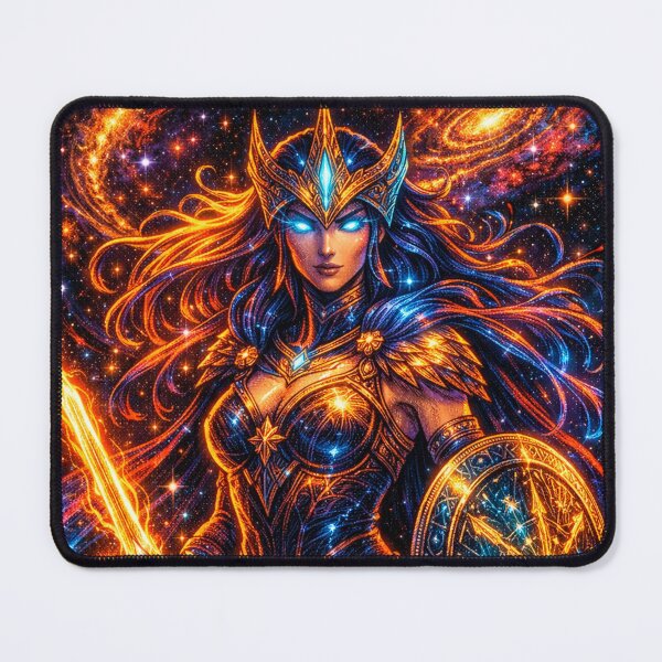 Item preview, Cosmic Warrior Goddess – Neon Celestial Fantasy Art designed and sold by Expl0rer.