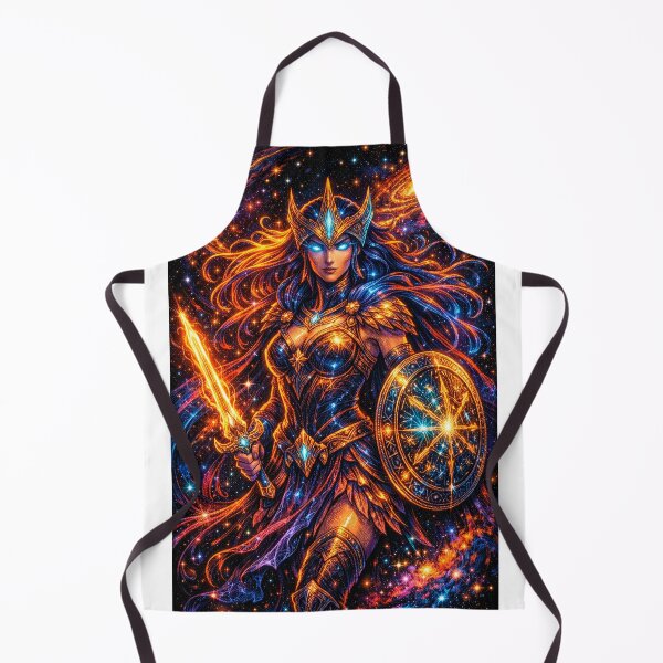 Item preview, Cosmic Warrior Goddess – Neon Celestial Fantasy Art designed and sold by Expl0rer.