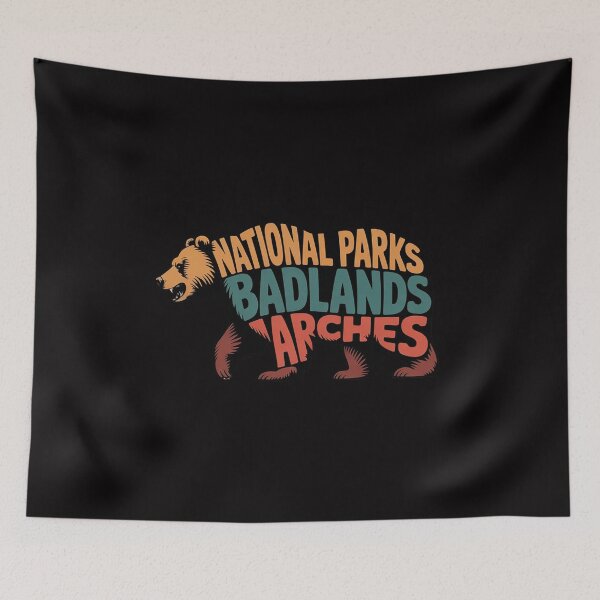 Item preview, National Parks USA List Word Cloud Bear Camping & Hiking designed and sold by demarioTTS.
