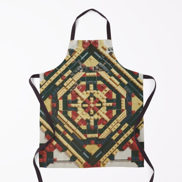 Item preview, LEGO Brick Mandala Red Gold Black designed and sold by Mindful Wall Art Studio.