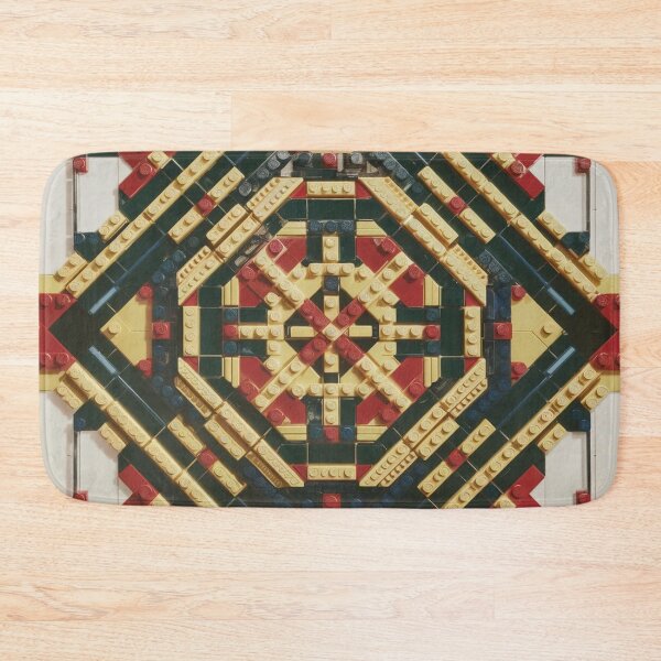 Item preview, LEGO Brick Mandala Red Gold Black designed and sold by Mindful Wall Art Studio.