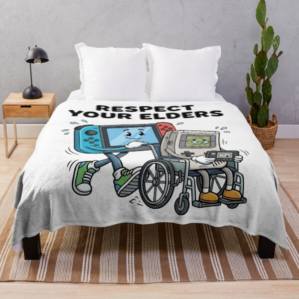 Item preview, Respect Your Elders Funny Gaming Illustration with Retro Console and Modern Controller designed and sold by tigger shop.