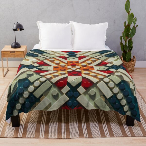 Item preview, Vintage Building Blocks Geometric Mandala Pattern designed and sold by Mindful Wall Art Studio.