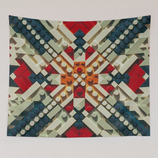 Item preview, Vintage Building Blocks Geometric Mandala Pattern designed and sold by Mindful Wall Art Studio.
