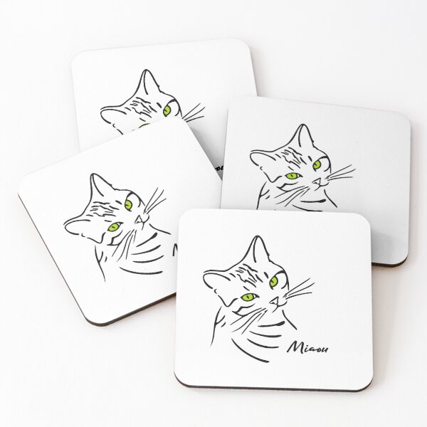 Item preview, Le Chat aux Yeux Verts –  The cat with green eyes - Minimal Line Art designed and sold by FrancophileFun.
