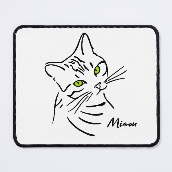 Item preview, Le Chat aux Yeux Verts –  The cat with green eyes - Minimal Line Art designed and sold by FrancophileFun.