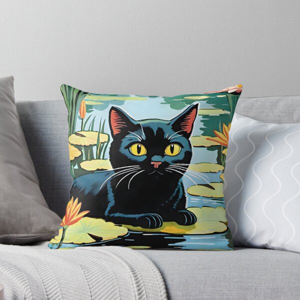 Item preview, Black Cat in a Lily Pond designed and sold by Jon-Baran.