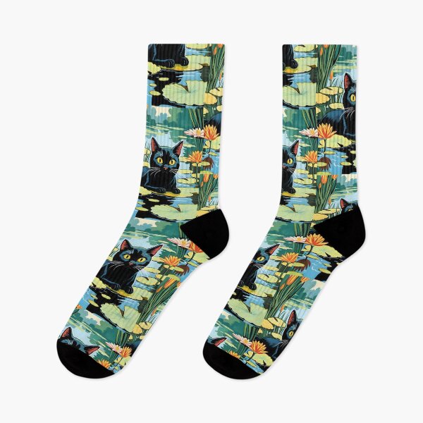 Item preview, Black Cat in a Lily Pond designed and sold by Jon-Baran.