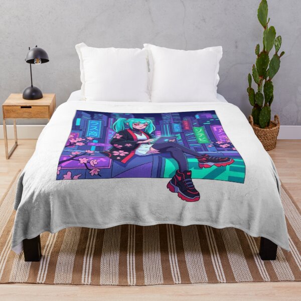 Item preview, Cyberpunk Anime Girl Neon Aesthetic Illustration for Anime Lover designed and sold by chattsuede.