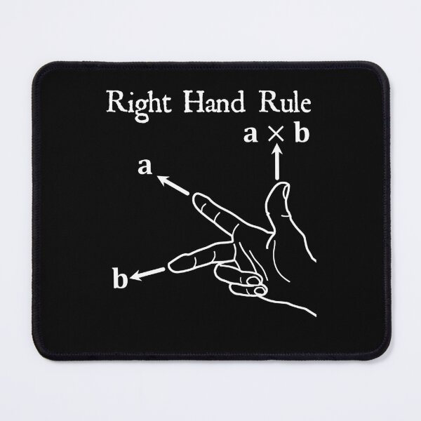 Item preview, Nerdy Vintage Right Hand Rule Science Math Teacher White Text designed and sold by MathWare MathClips.