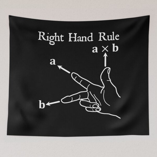 Item preview, Nerdy Vintage Right Hand Rule Science Math Teacher White Text designed and sold by MathWare MathClips.