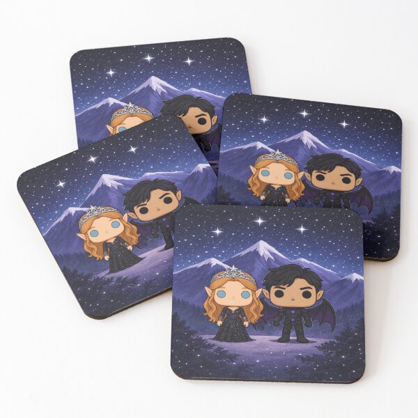 Item preview, Feyre & Rhysand Funko-Style Fanart Under the Stars | ACOTAR Night Court Inspired Art designed and sold by theliteraryedit.