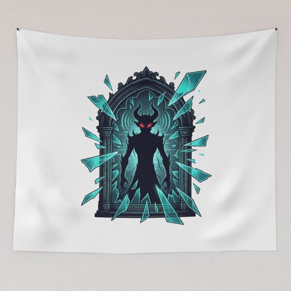 Item preview, Shattered Mirror Demon Gothic Dark Fantasy Silhouette for Metalhead designed and sold by chattsuede.