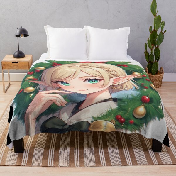 Item preview, Anime elf girl with Christmas decorations designed and sold by ArtsJulian.