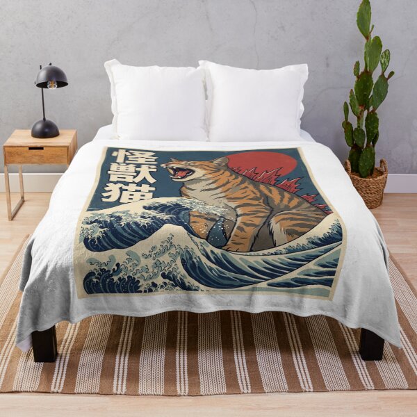 Item preview, Kaiju Catzilla Vintage Japanese Ukiyo-e Art for Pop Fan designed and sold by chattsuede.