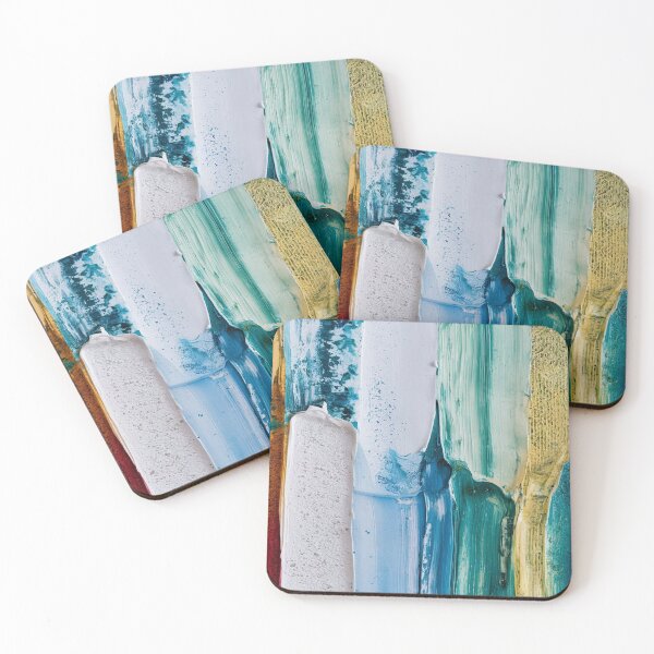 Item preview, Abstract Textured Paint Stripes Coastal Colors designed and sold by Ed & Harmony.