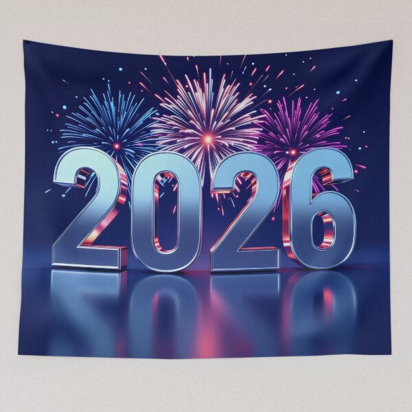 Item preview, Happy New Year 2026 with Silver Metallic Fireworks designed and sold by CrystalCove11.