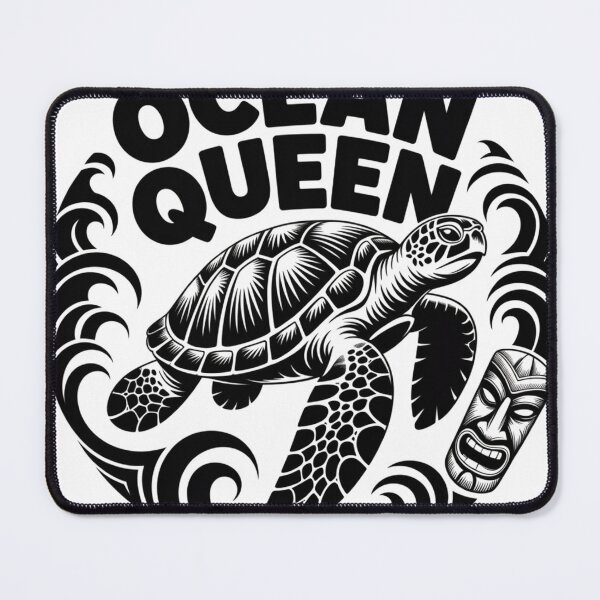 Item preview, Ocean Queen Turtle | Sea Turtle Illustration, Nautical Wave Design designed and sold by Peycer.
