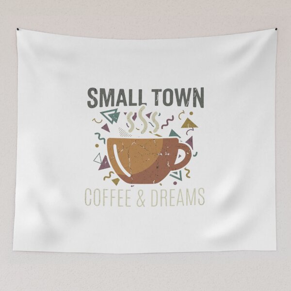 Aperçu de l'œuvre Small Town Coffee & Dreams : Typographie rétro vintage pour les amateurs de café créée et vendue par chattsuede.