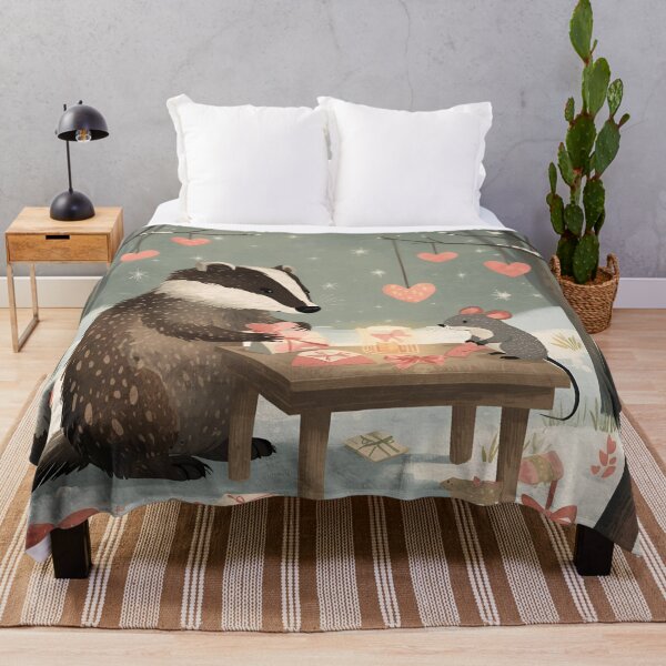 Item preview, Valentine’s Badger & Mouse Couple • Whimsical Forest Heart Prep Art designed and sold by WildlifeWhimsy.