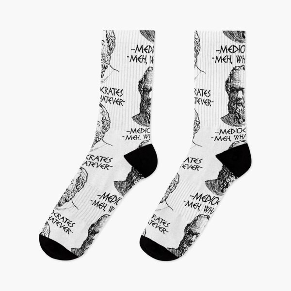 Item preview, Funny Nerdy Meh Whatever Mediocrates Philosopher Philosophy Teacher Black Text designed and sold by MathWare MathClips.