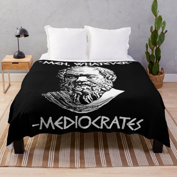 Item preview, Funny Nerdy Meh Whatever Mediocrates Philosopher Philosophy Teacher White Text designed and sold by MathWare MathClips.