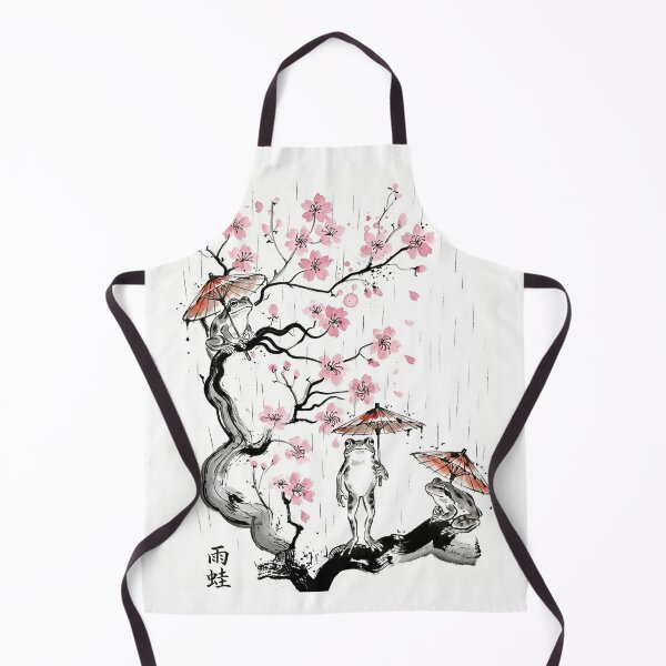 Item preview, Japanese Sumi-e Rain Frogs & Sakura - Amagaeru Ink Painting designed and sold by nori0711.