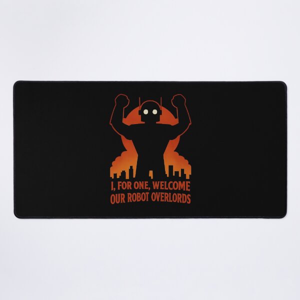 Item preview, Welcome Robot Overlords Retro Sci Fi AI Humor designed and sold by The Junto Shop.