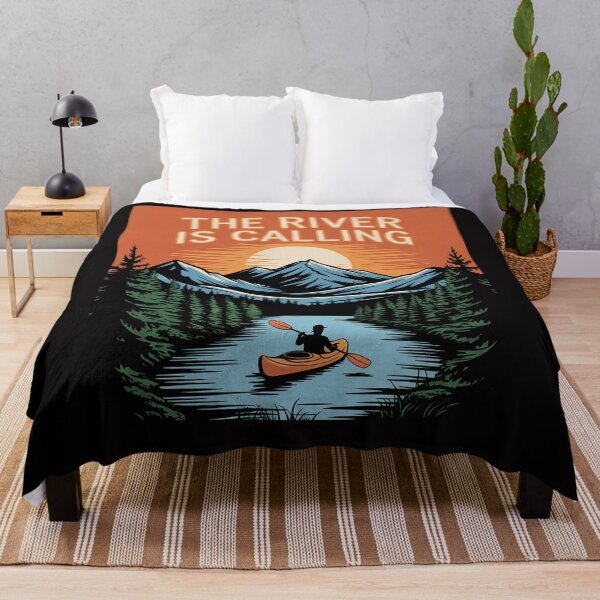 Item preview, The River Is Calling Kayaker Trees & Mountain 80s Nature designed and sold by berniceschm.