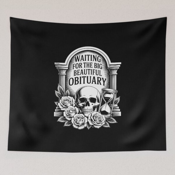 Item preview, Waiting for The Big Beautiful Obituary Skull designed and sold by skanderio.