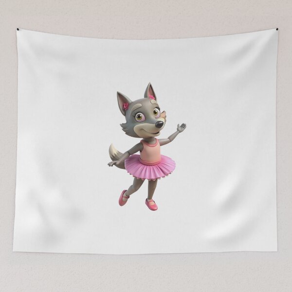 Item preview, Elegant Wolf Ballerina Dancing – Graceful Female Wolf Ballet Art Illustration designed and sold by Fashion Empire.