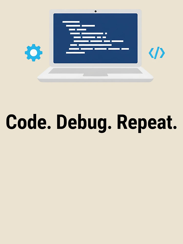 Thumbnail 4 of 4, Relaxed T-Shirt, Code Debug Repeat Software Developer Design designed and sold by Muzgle.