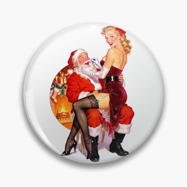 Item preview, I Saw Mommy Tickle Santa Claus – Vintage Christmas Pin-Up designed and sold by Lightning-Lace.
