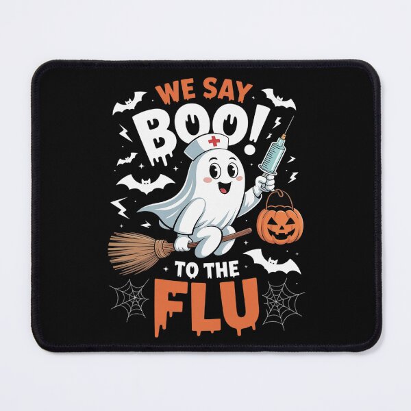 Item preview, We Say Boo to The Flu Halloween Ghost Nurse designed and sold by skanderio.