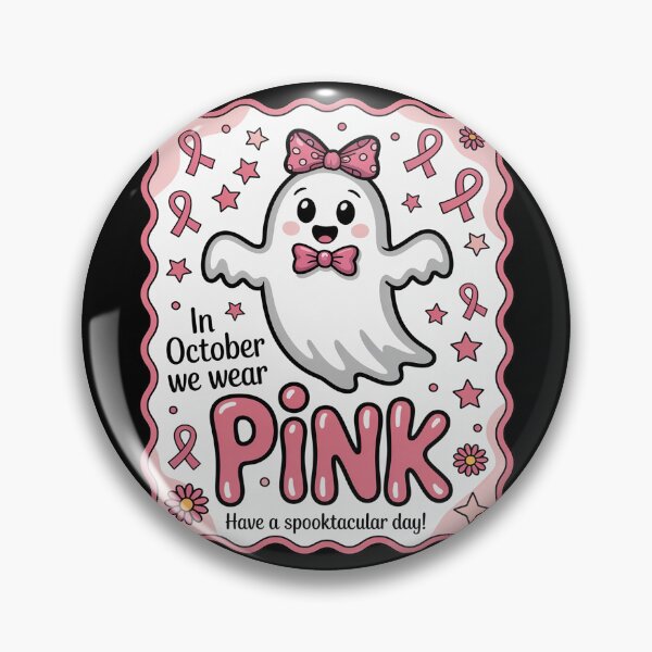 Item preview, We Wear Pink Breast Cancer Awareness Ghost Halloween designed and sold by skanderio.