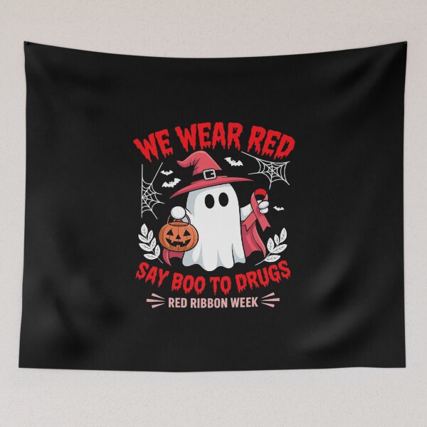 Item preview, We Wear Red Say Boo to Drugs Ghost Halloween Costume designed and sold by imsamaharem.