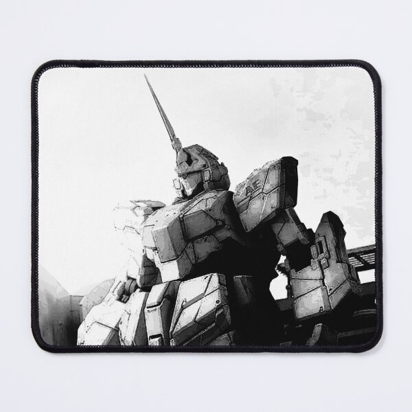 Item preview, unicorn Gundam art Digital Artwork black white designed and sold by sabartgunpla.