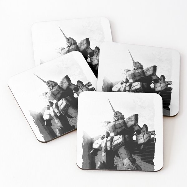 Item preview, unicorn Gundam art Digital Artwork black white designed and sold by sabartgunpla.