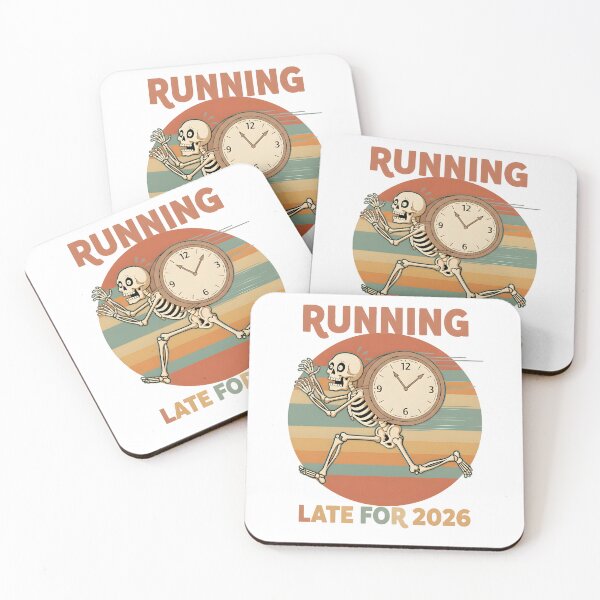 Item preview, Running Late For 2026 Funny Skeleton with Clock New Year designed and sold by Abdeelol.