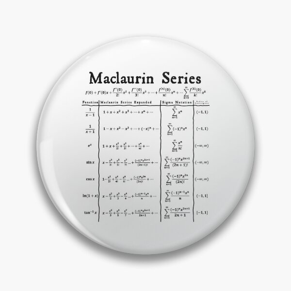 Item preview, Nerdy Vintage Maclaurin Series Calculus Math Teacher Black Text designed and sold by MathWare MathClips.