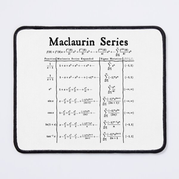 Item preview, Nerdy Vintage Maclaurin Series Calculus Math Teacher Black Text designed and sold by MathWare MathClips.