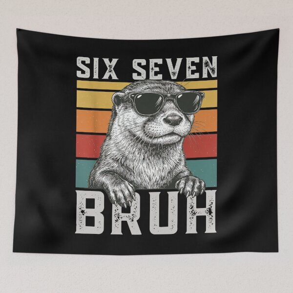 Item preview, Six Seven 67 Bruh 67 Funny Meme Otter Sunglasses T-Shirt designed and sold by LashondaGreen89.