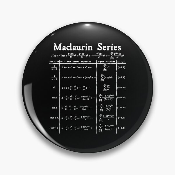 Item preview, Nerdy Vintage Maclaurin Series Calculus Math Teacher White Text designed and sold by MathWare MathClips.