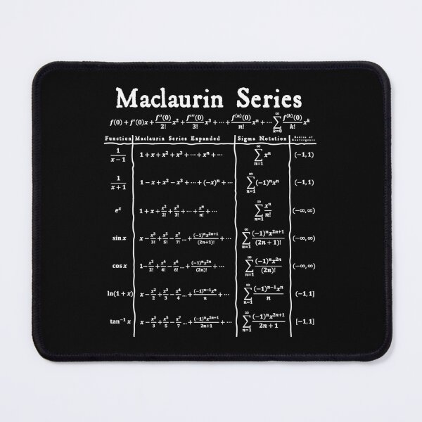 Item preview, Nerdy Vintage Maclaurin Series Calculus Math Teacher White Text designed and sold by MathWare MathClips.