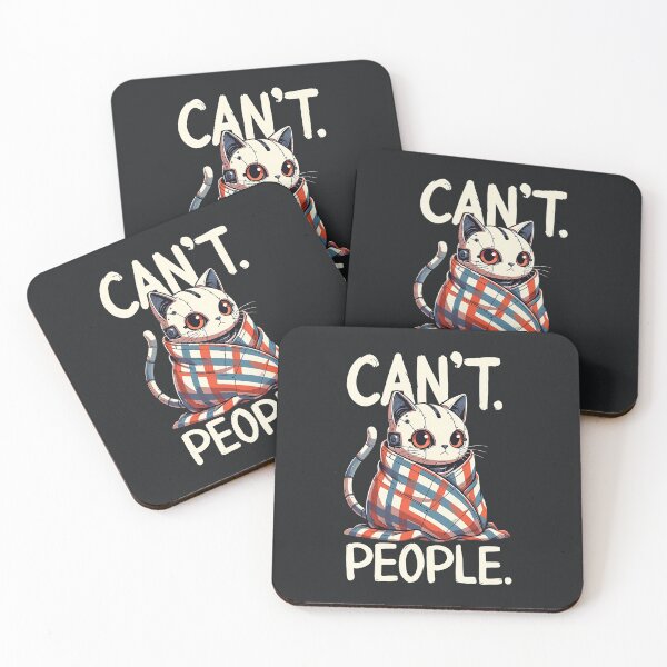 Item preview, Can’t People – Antisocial Cyborg Cat Mood designed and sold by Taans-Creation.