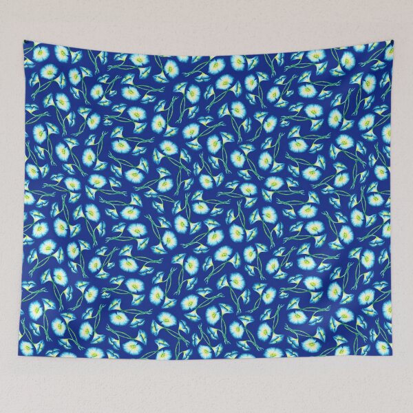 Item preview, Blue bluebells  floral pattern Ukrainian pattern, original style, author's drawing. Ukrainian art. Blue leaves designed and sold by Sunflower-7.
